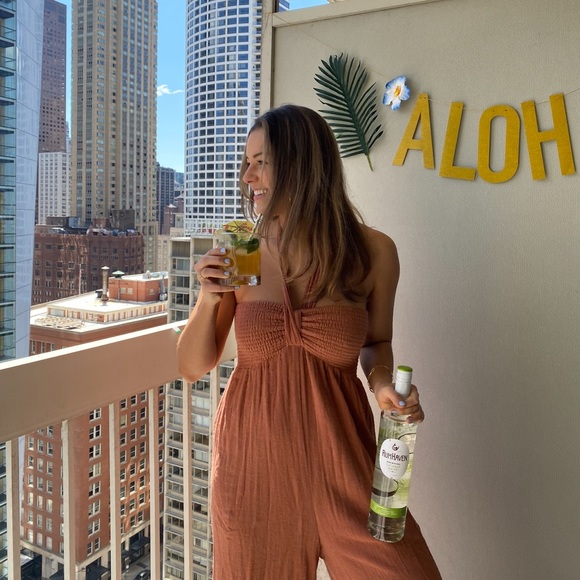 free people terracotta jumpsuit - Picture 3 of 3